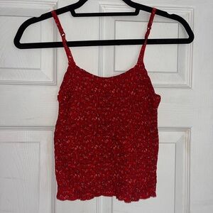 Red Floral Women's Hollister Top